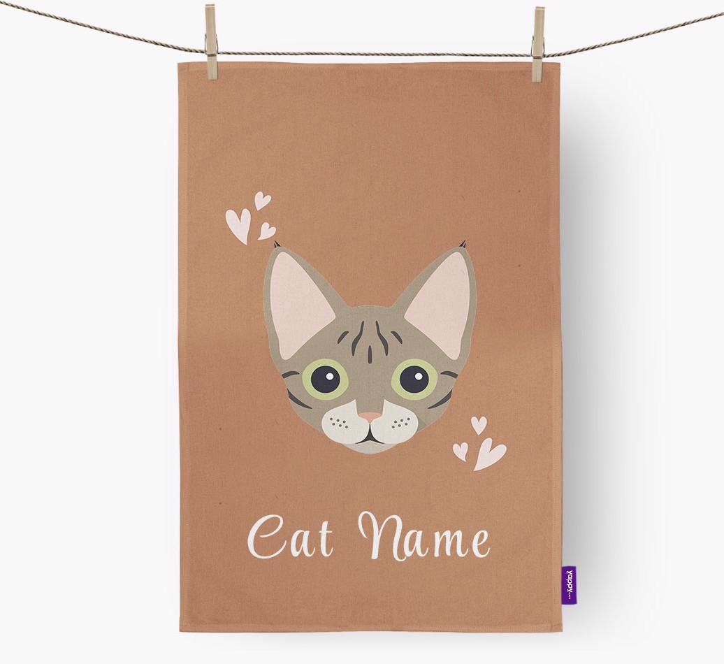 'Hearts' - Personalized {breedCommonName} Dish Towel