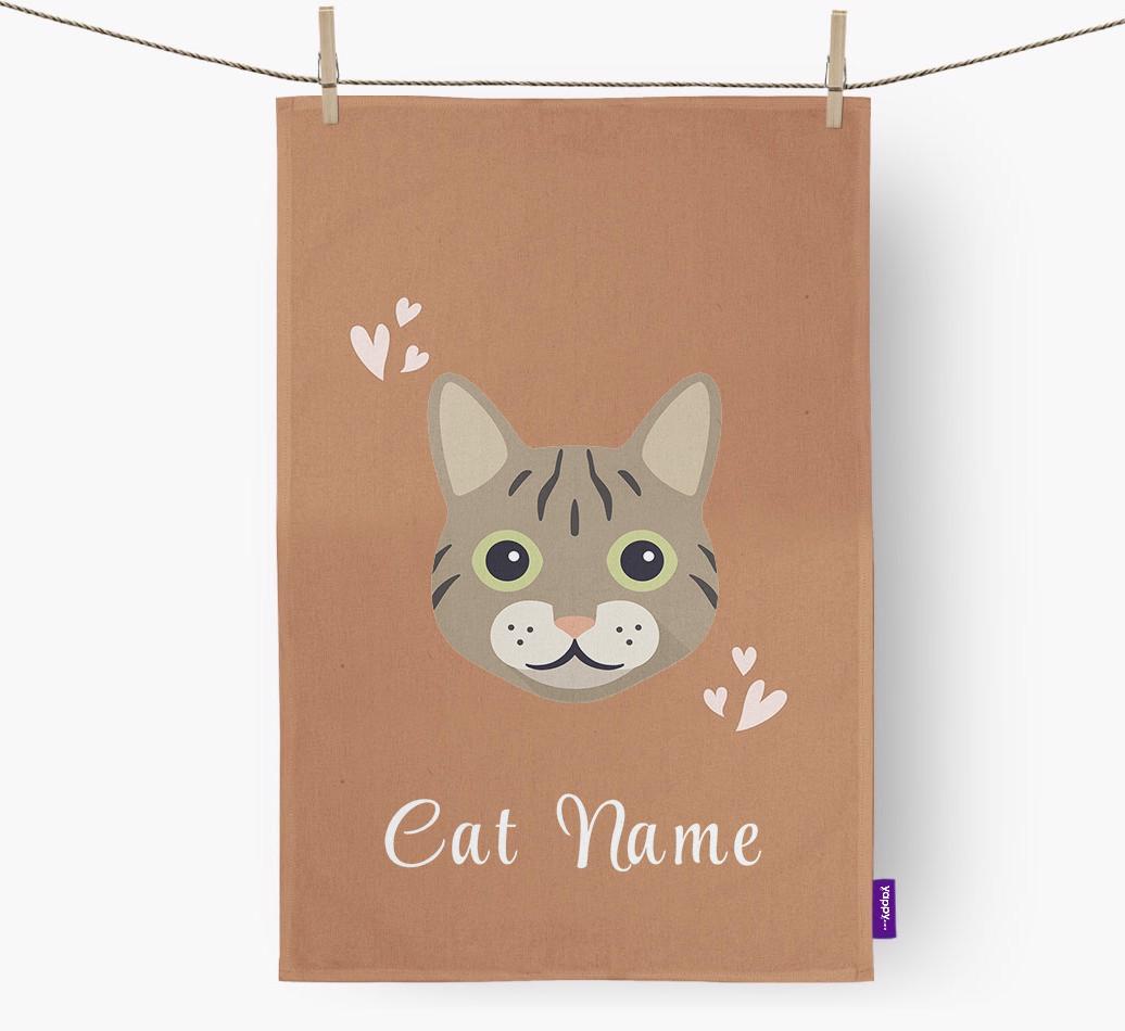 'Hearts' - Personalized {breedCommonName} Dish Towel