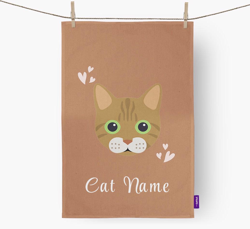 'Hearts' - Personalized {breedCommonName} Dish Towel