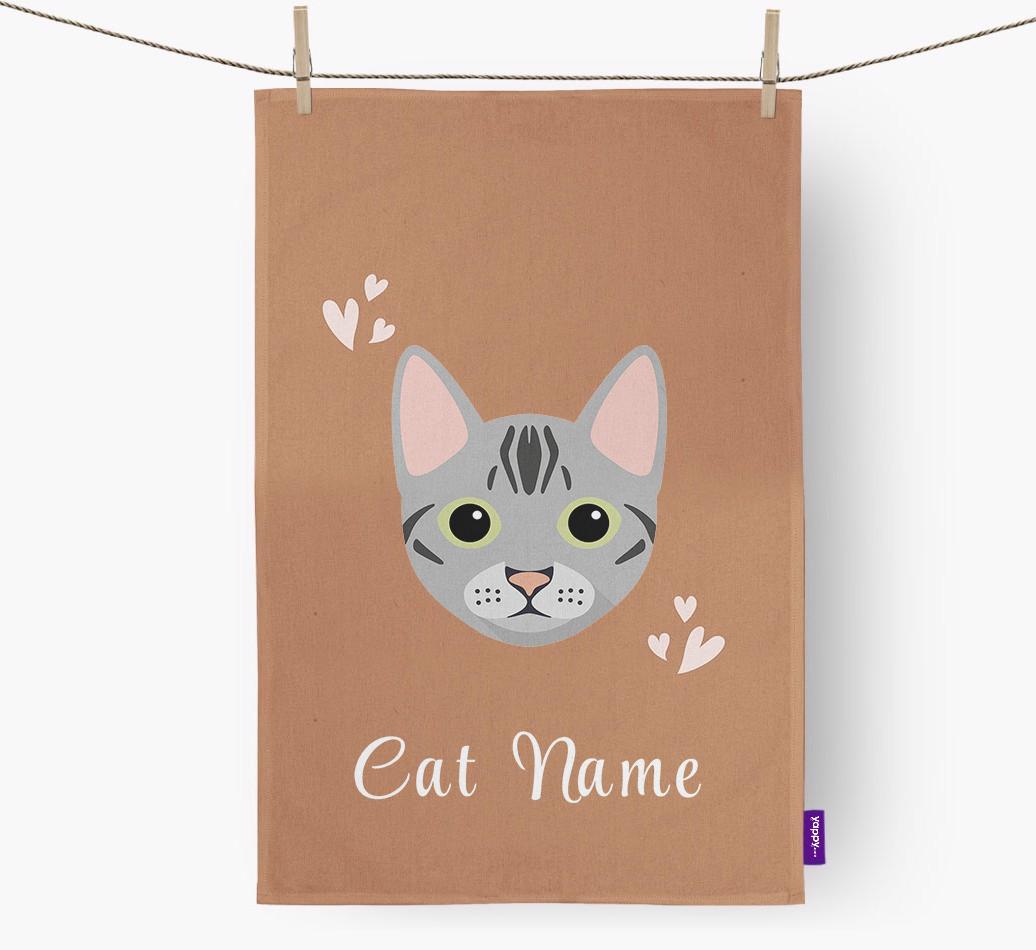 'Hearts' - Personalized {breedCommonName} Dish Towel