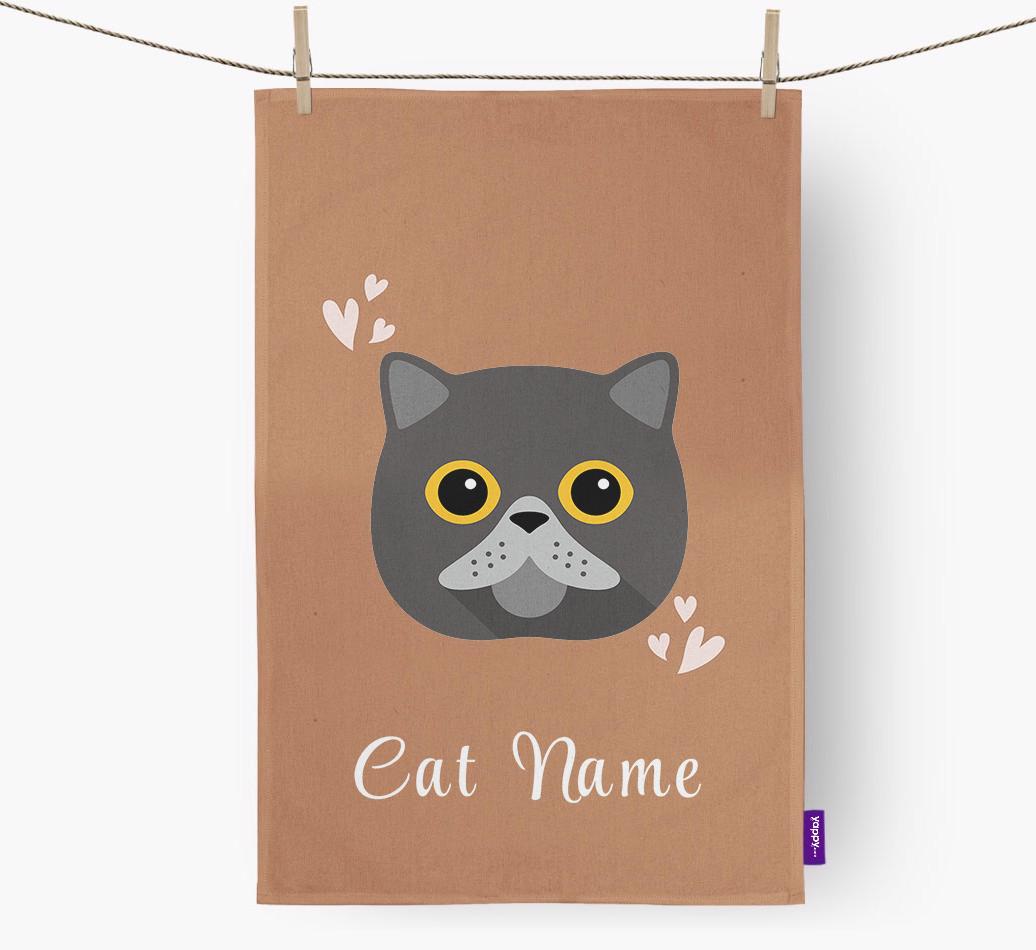 'Hearts' - Personalized {breedCommonName} Dish Towel