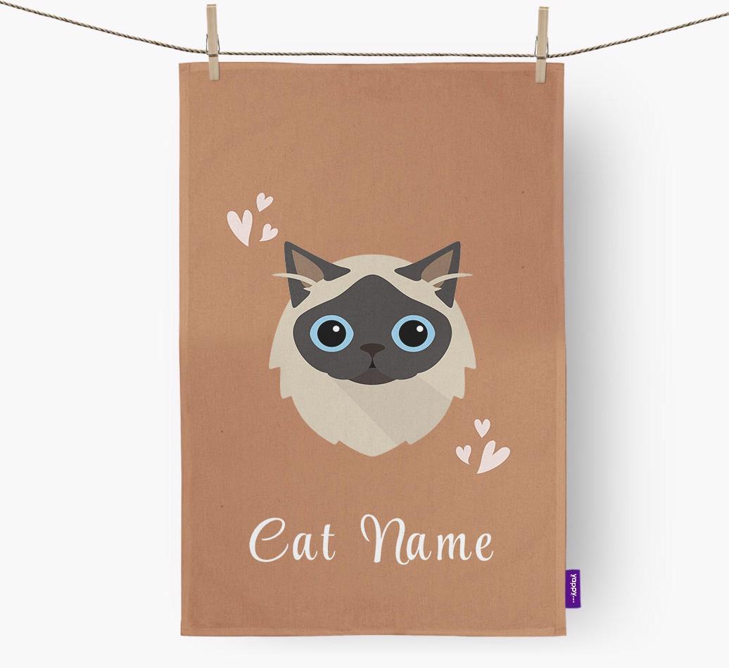 'Hearts' - Personalized {breedCommonName} Dish Towel