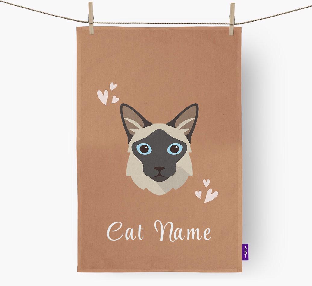 'Hearts' - Personalized {breedCommonName} Dish Towel