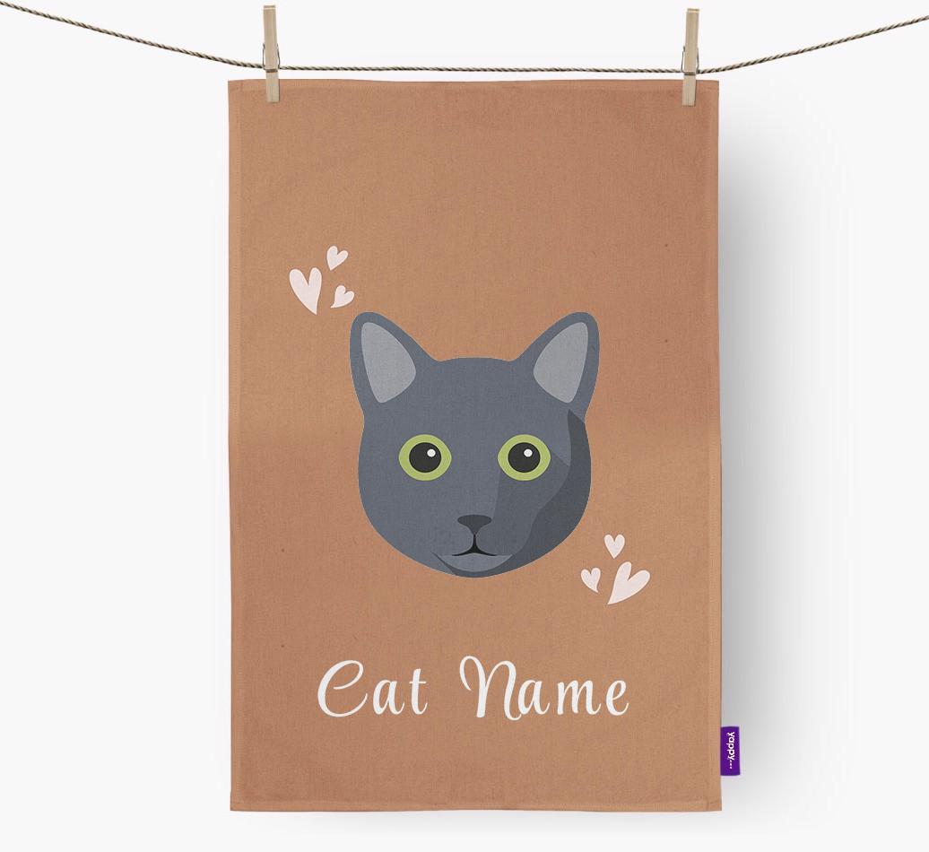 'Hearts' - Personalized {breedCommonName} Dish Towel