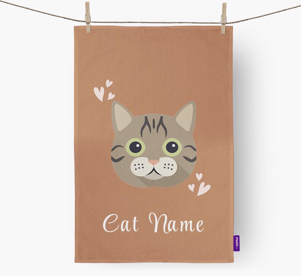 'Hearts' - Personalized {breedCommonName} Dish Towel