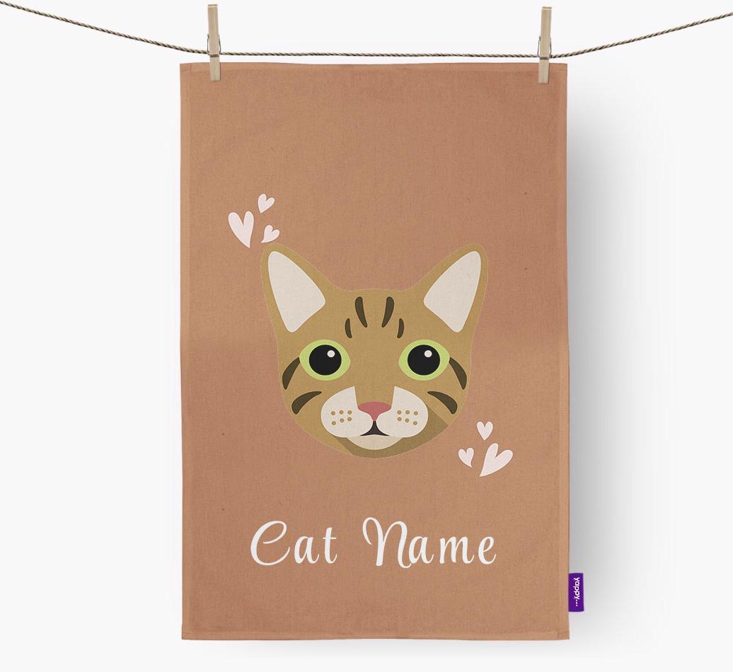 'Hearts' - Personalized {breedCommonName} Dish Towel