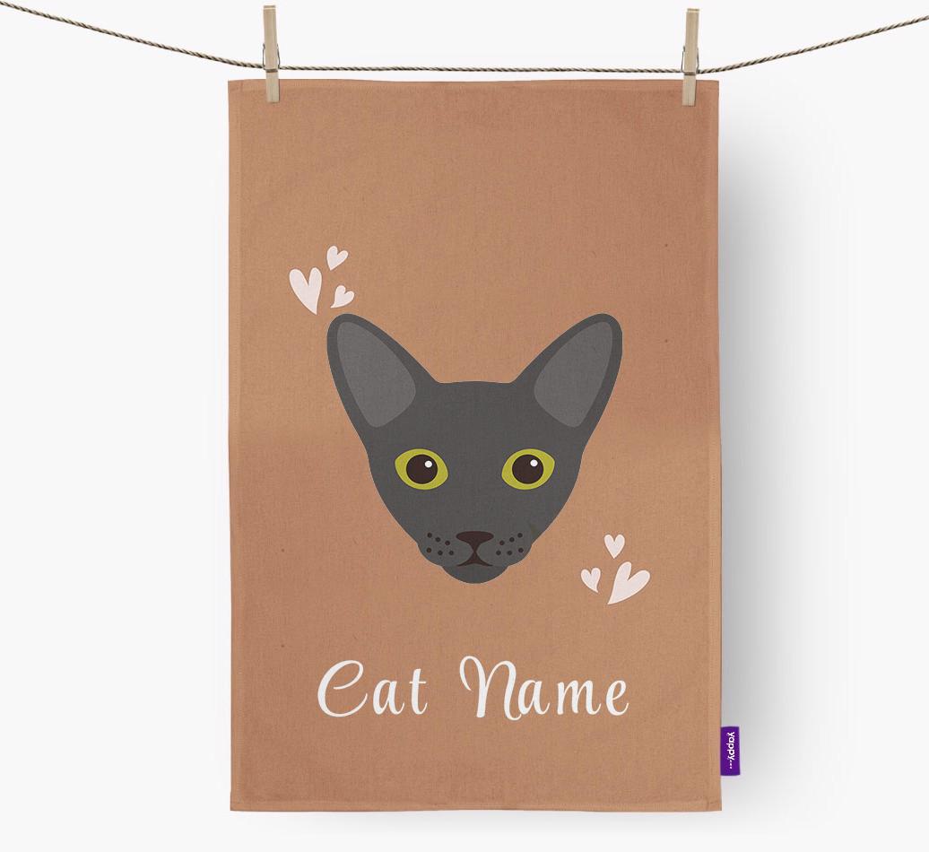 'Hearts' - Personalized {breedCommonName} Dish Towel