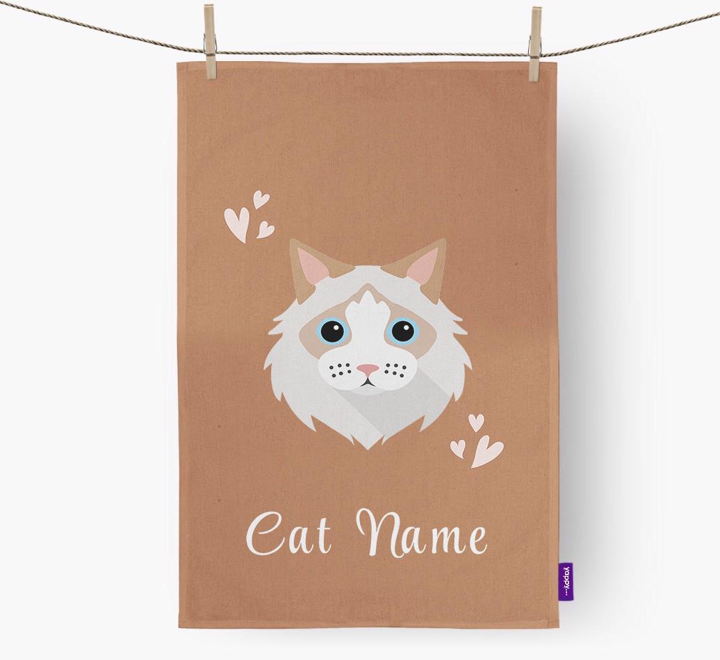 'Hearts' - Personalized {breedCommonName} Dish Towel