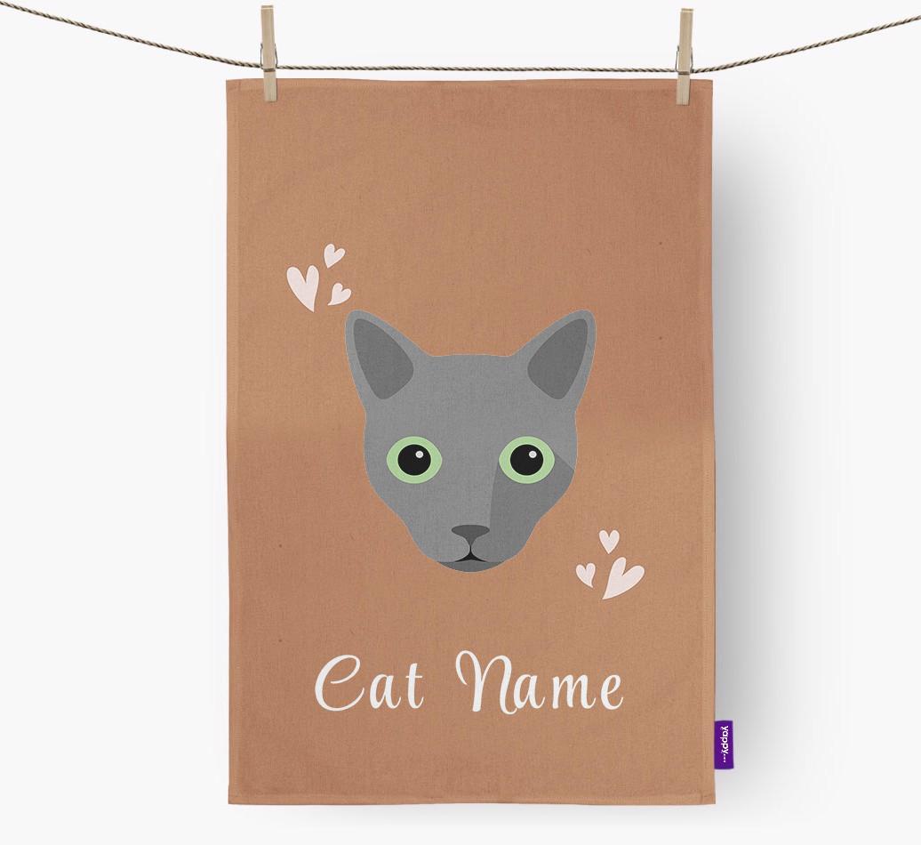 'Hearts' - Personalized {breedCommonName} Dish Towel