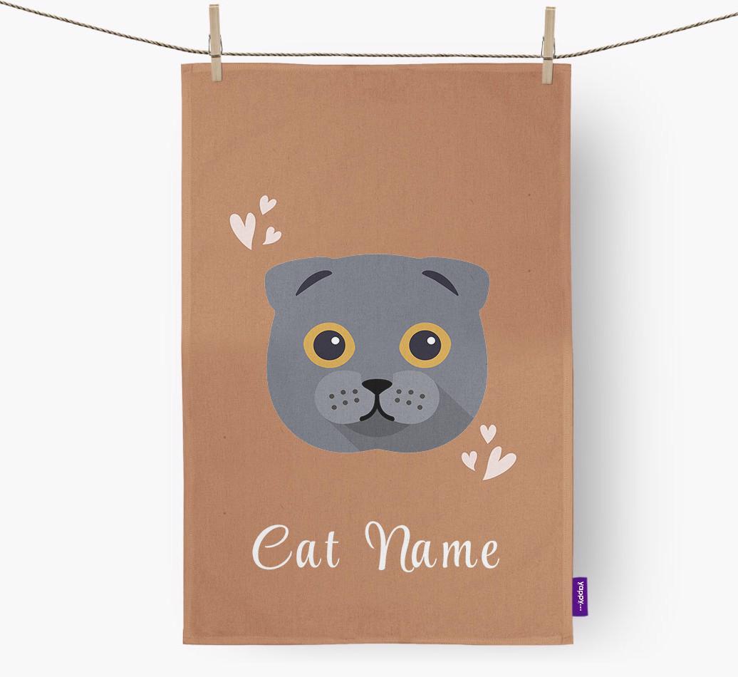 'Hearts' - Personalized {breedCommonName} Dish Towel