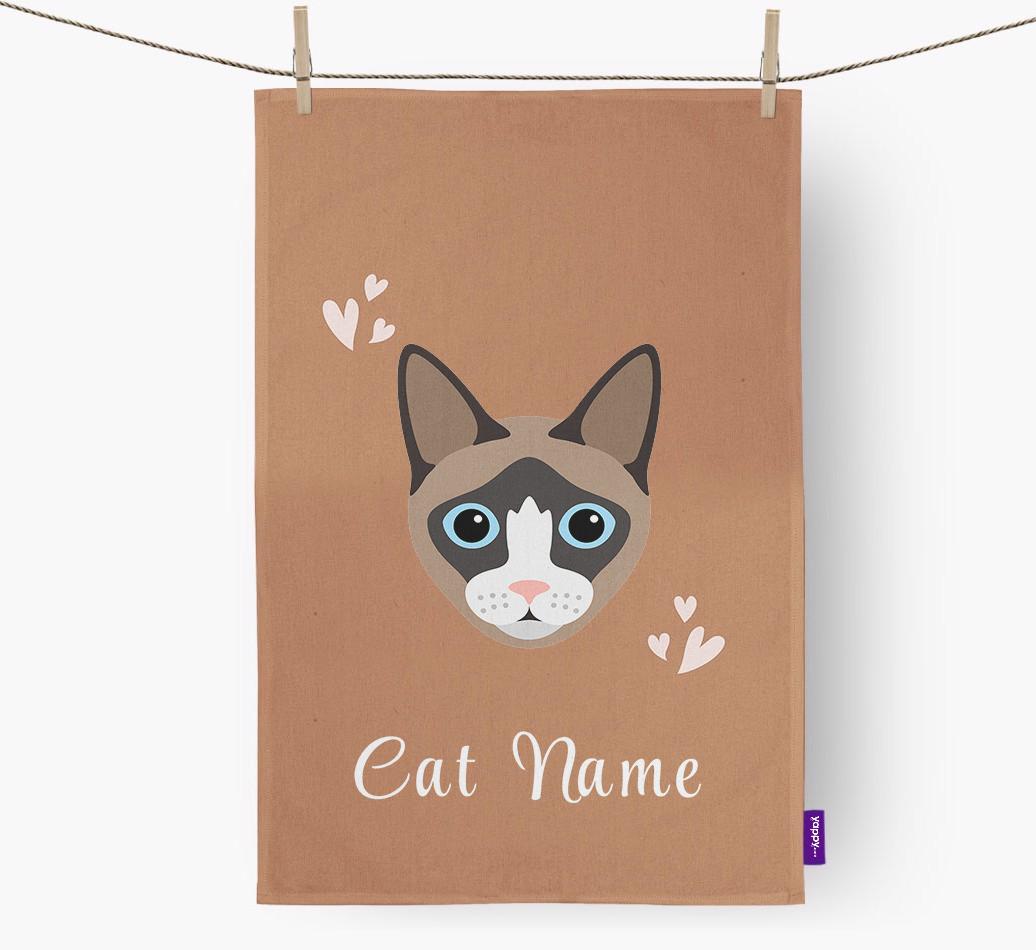 'Hearts' - Personalized {breedCommonName} Dish Towel