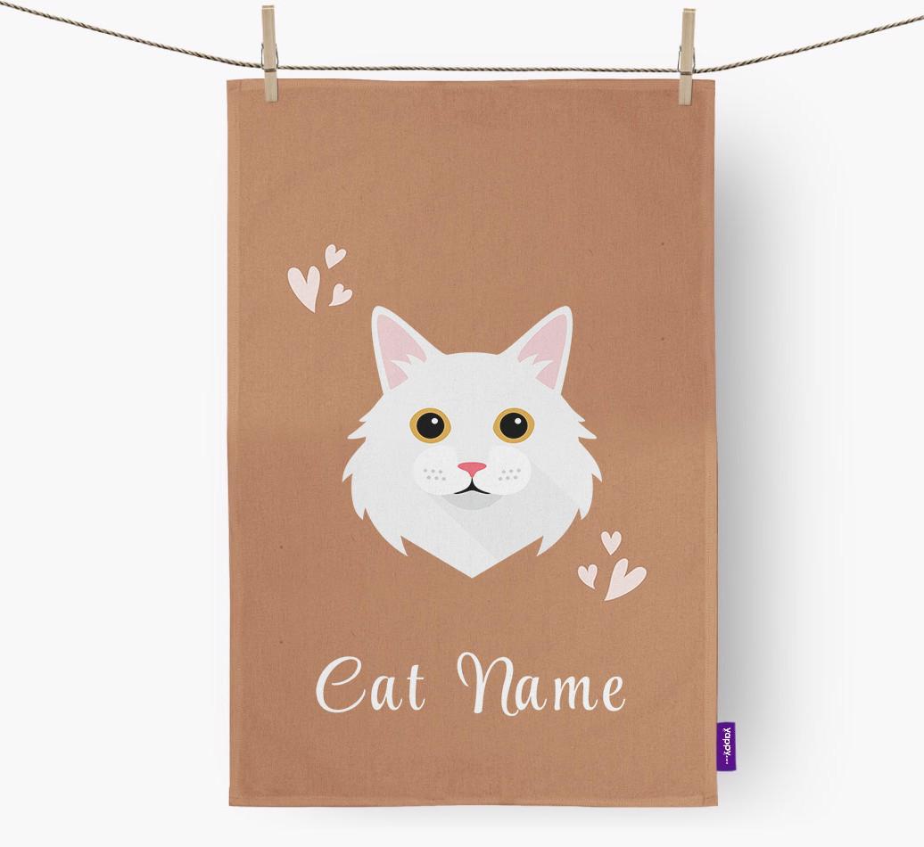 'Hearts' - Personalized {breedCommonName} Dish Towel