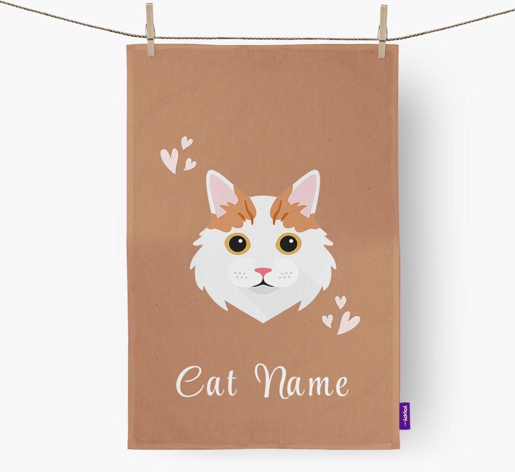 'Hearts' - Personalized {breedCommonName} Dish Towel