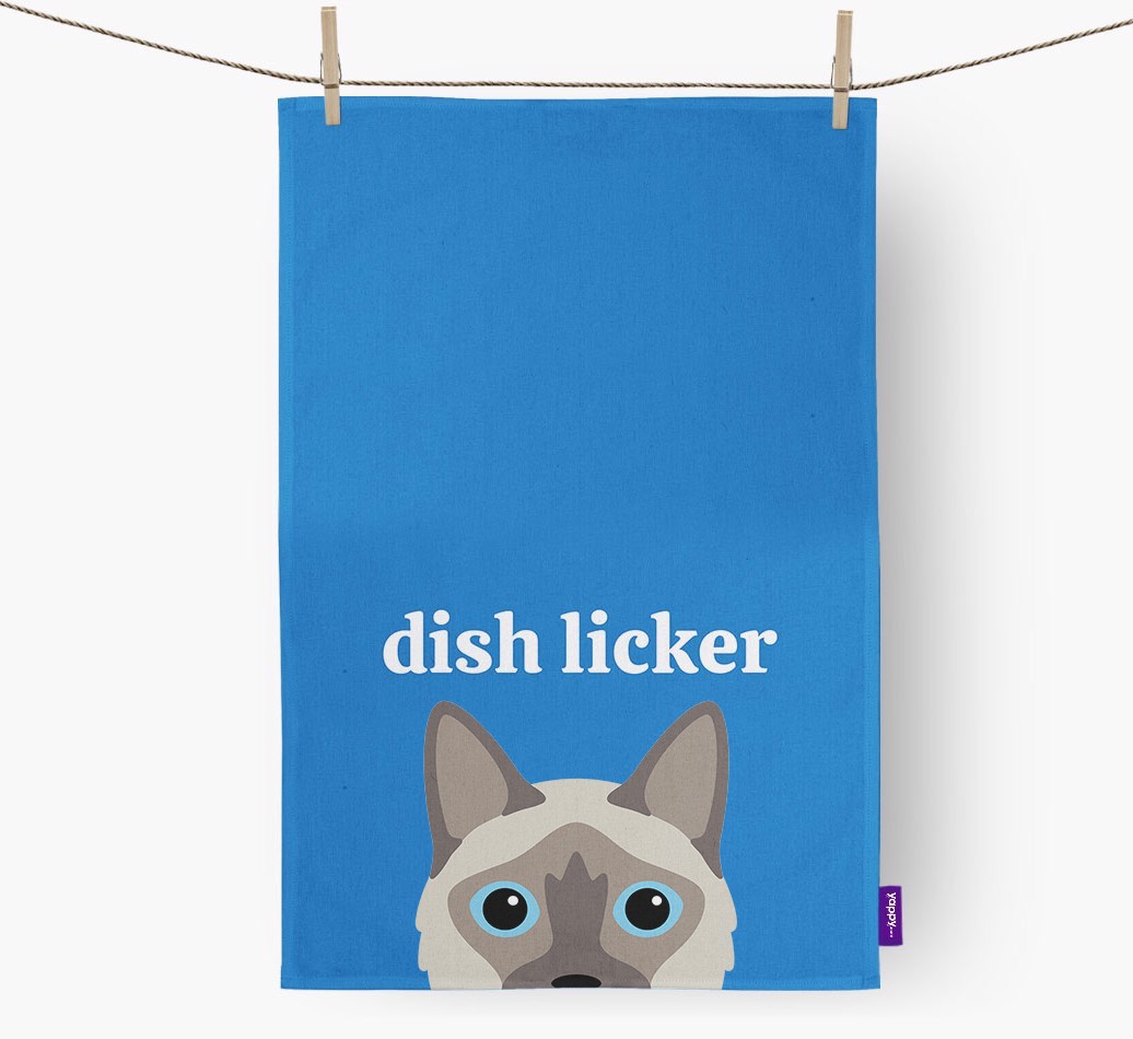 'Dish Licker' - Personalised {breedFullName} Tea Towel