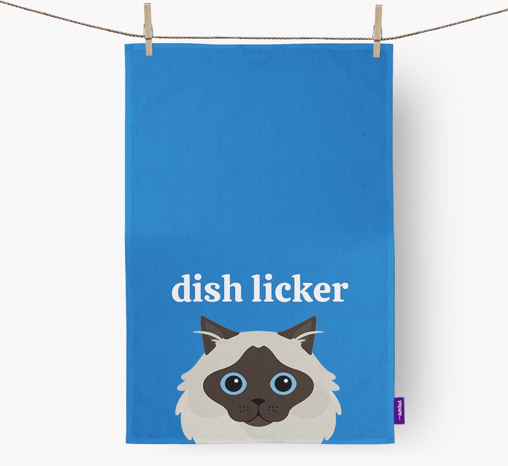 'Dish Licker' - Personalised {breedFullName} Tea Towel