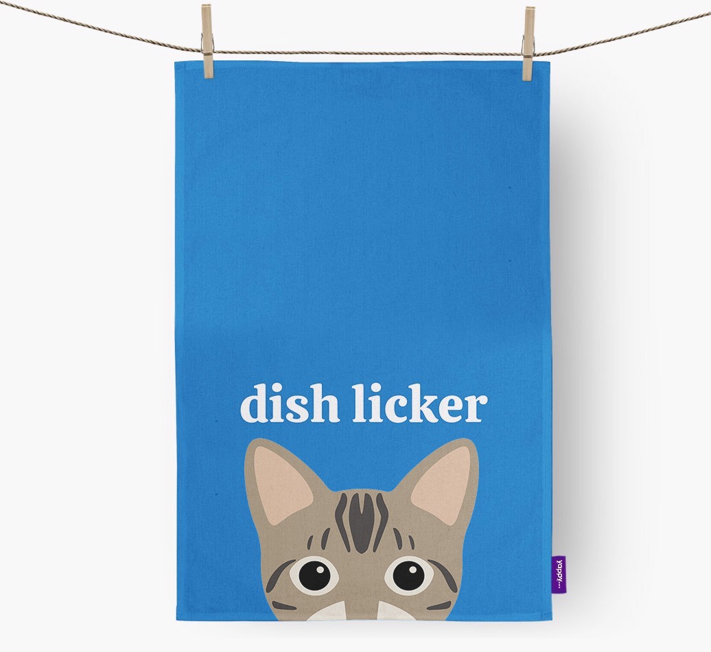 'Dish Licker' - Personalised {breedFullName} Tea Towel