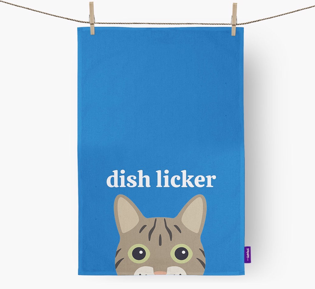 'Dish Licker' - Personalised {breedFullName} Tea Towel