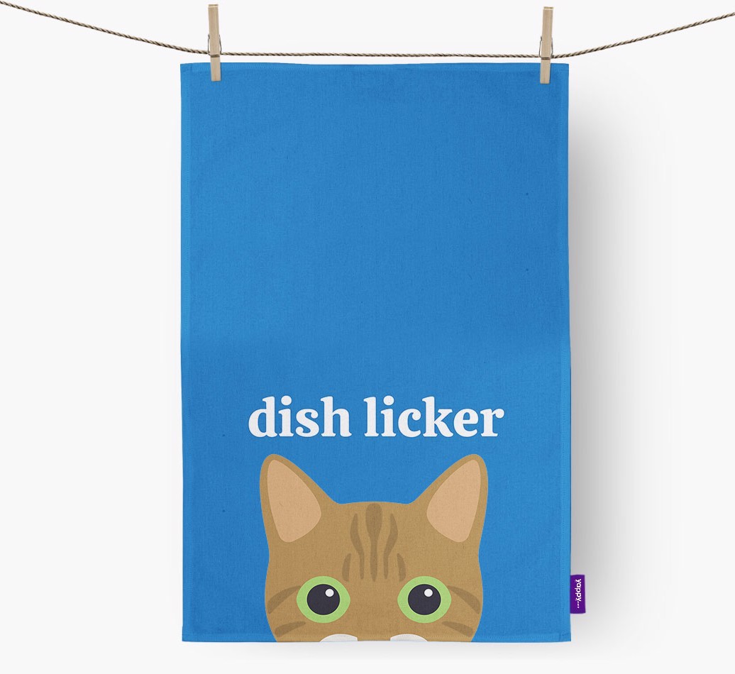 'Dish Licker' - Personalised {breedFullName} Tea Towel