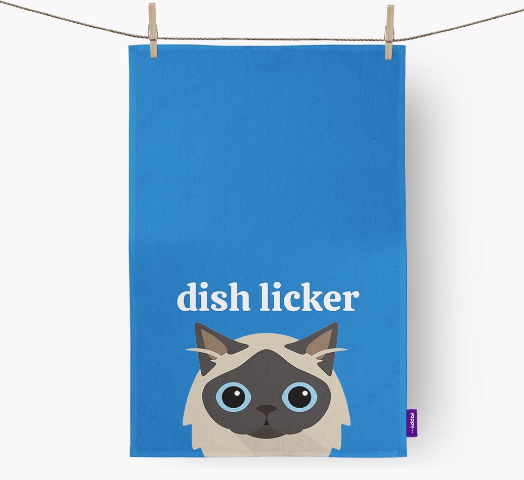 'Dish Licker' - Personalised {breedFullName} Tea Towel