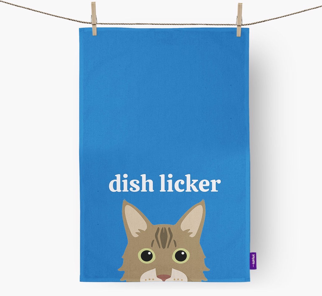 'Dish Licker' - Personalised {breedFullName} Tea Towel