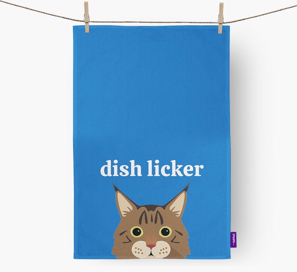 'Dish Licker' - Personalised {breedFullName} Tea Towel