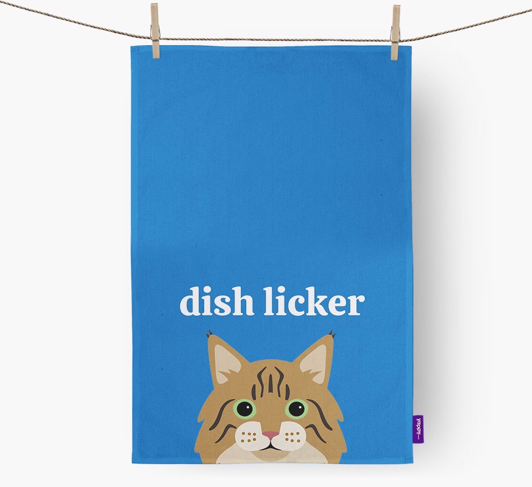 'Dish Licker' - Personalised {breedFullName} Tea Towel