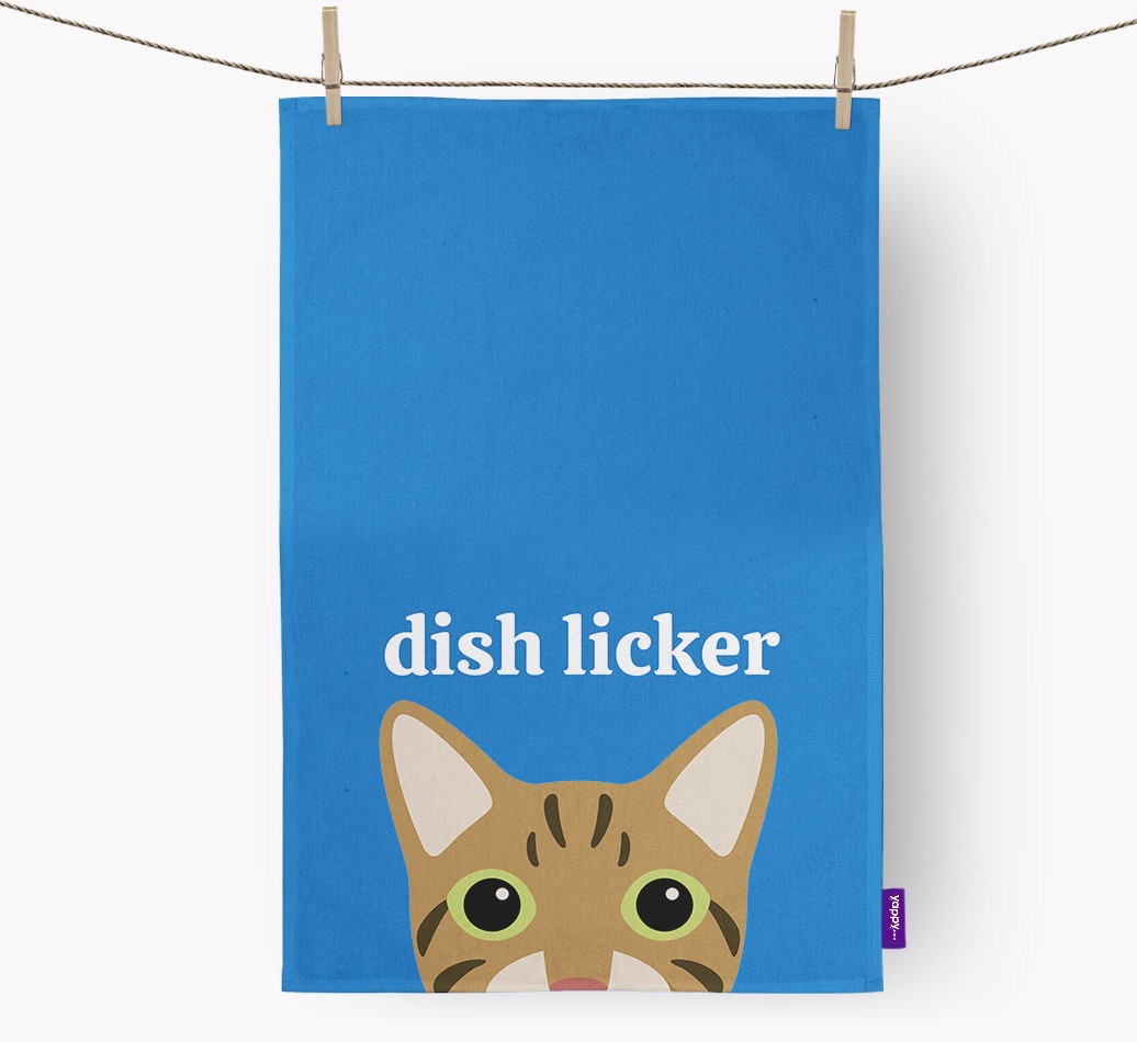 'Dish Licker' - Personalised {breedFullName} Tea Towel
