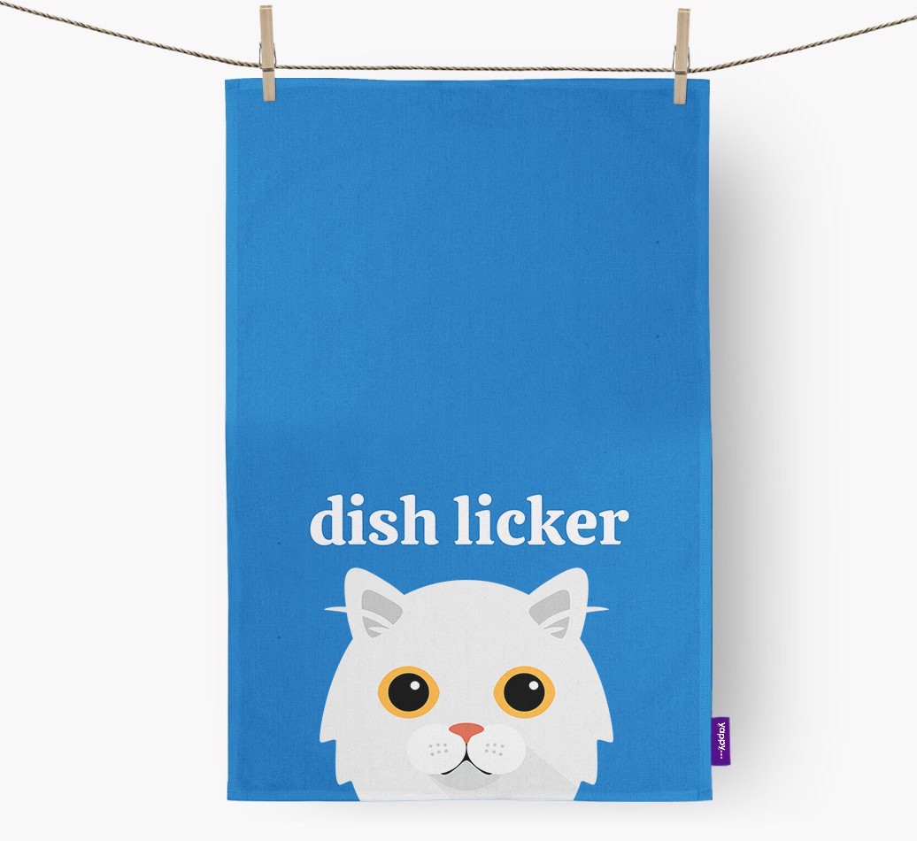 'Dish Licker' - Personalised {breedFullName} Tea Towel