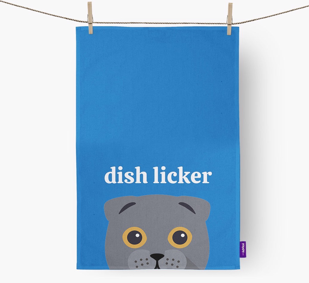 'Dish Licker' - Personalised {breedFullName} Tea Towel