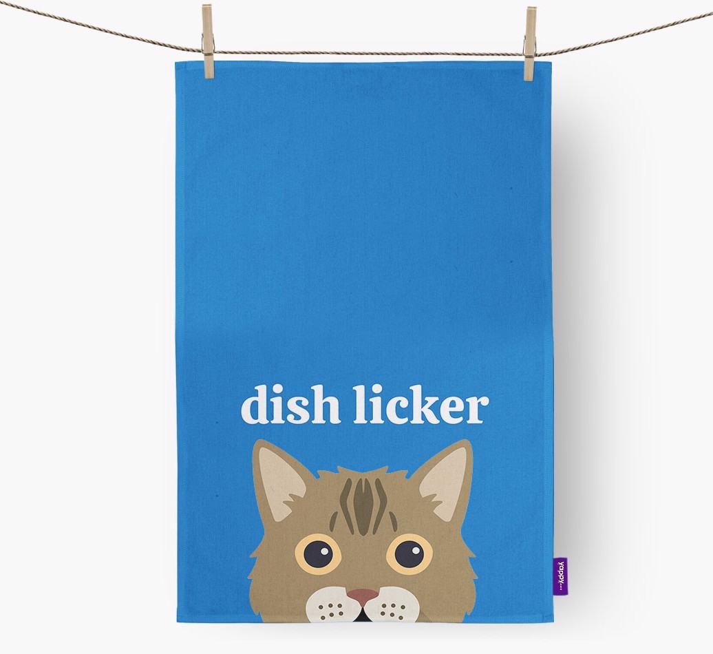 'Dish Licker' - Personalised {breedFullName} Tea Towel