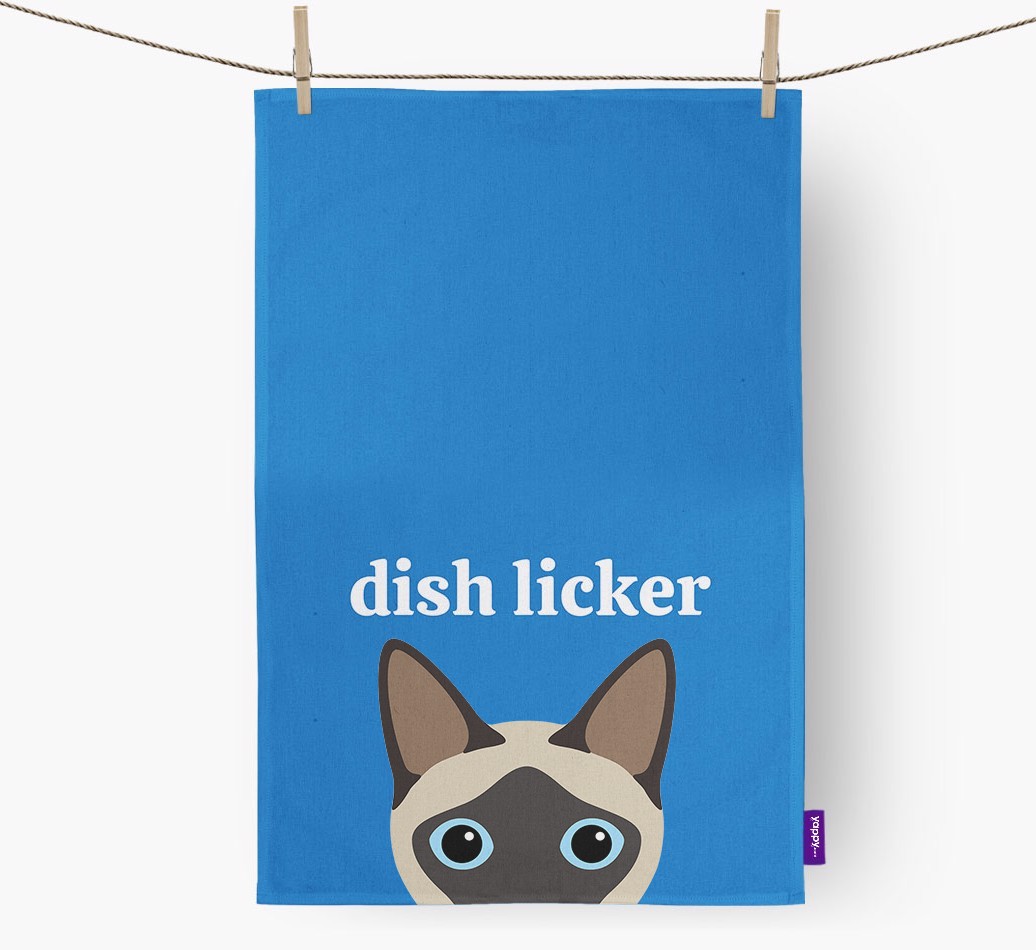'Dish Licker' - Personalised {breedFullName} Tea Towel