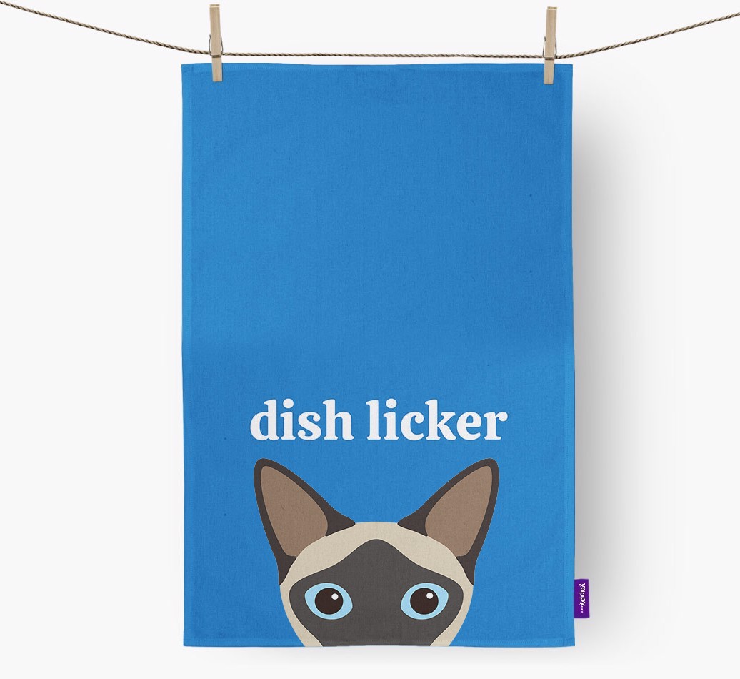 'Dish Licker' - Personalised {breedFullName} Tea Towel