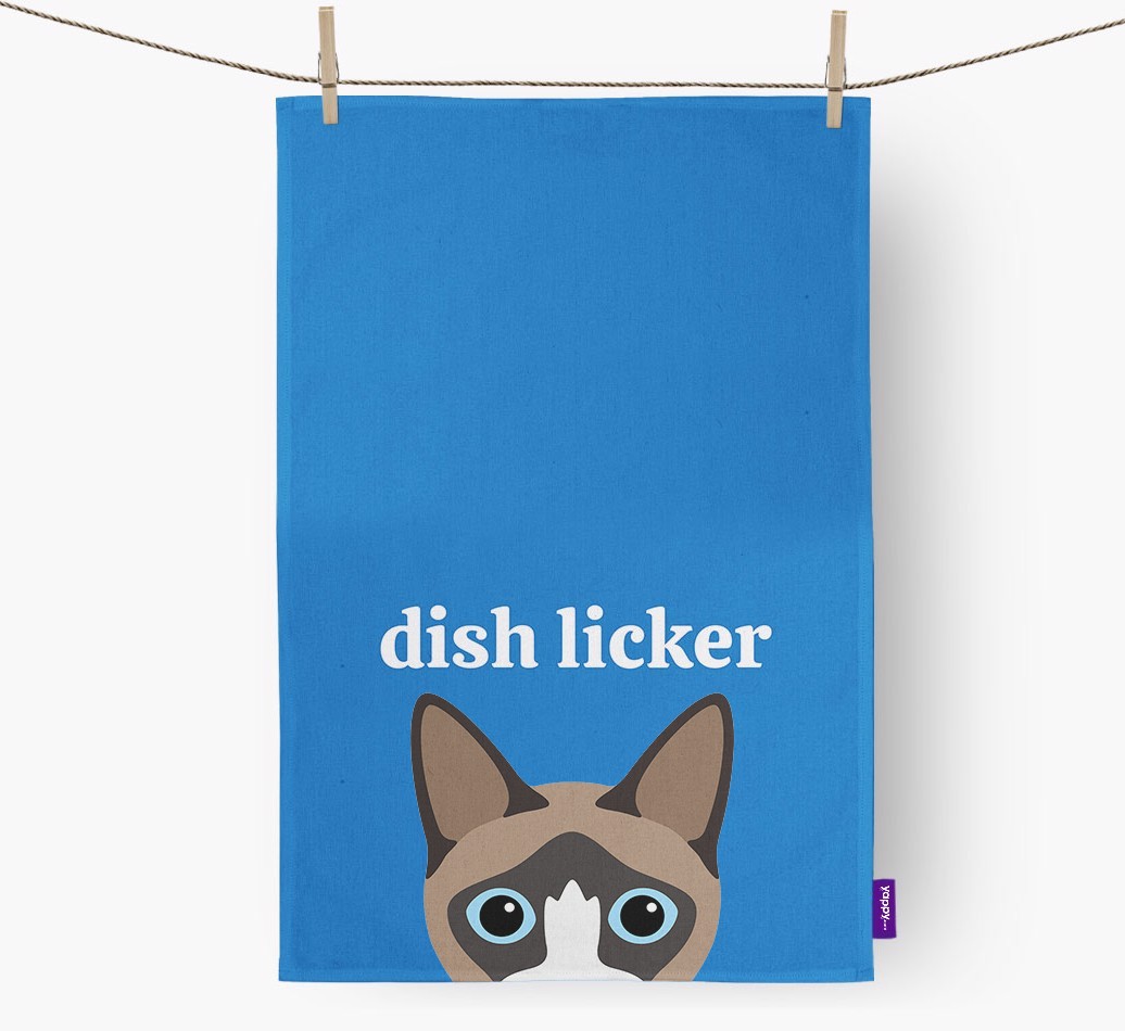 'Dish Licker' - Personalised {breedFullName} Tea Towel