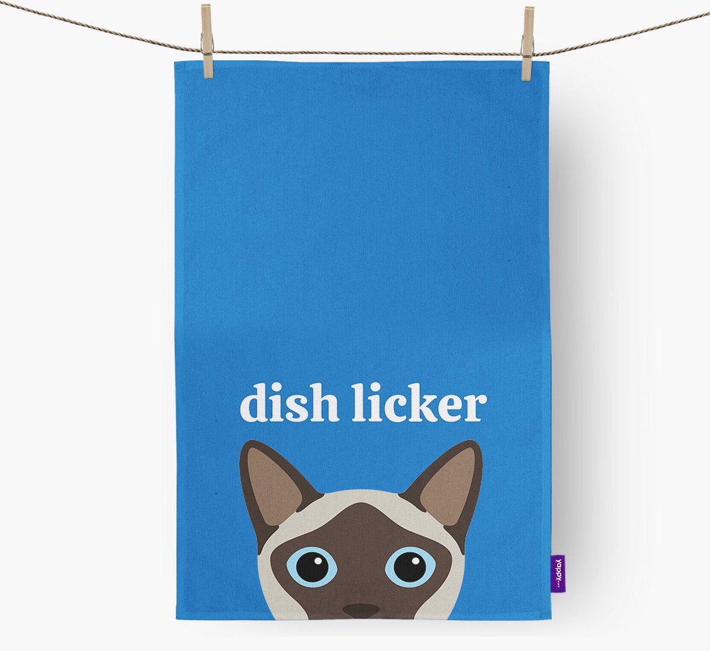'Dish Licker' - Personalised {breedFullName} Tea Towel