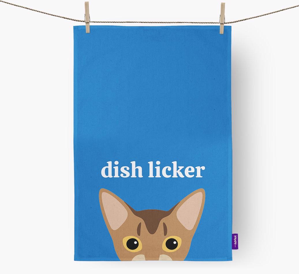 'Dish Licker' - Personalized {breedCommonName} Dish Towel