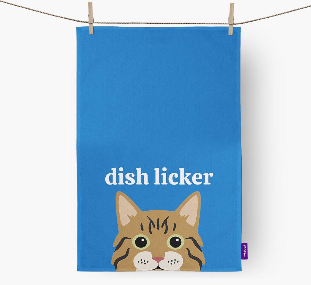 'Dish Licker' - Personalized {breedCommonName} Dish Towel