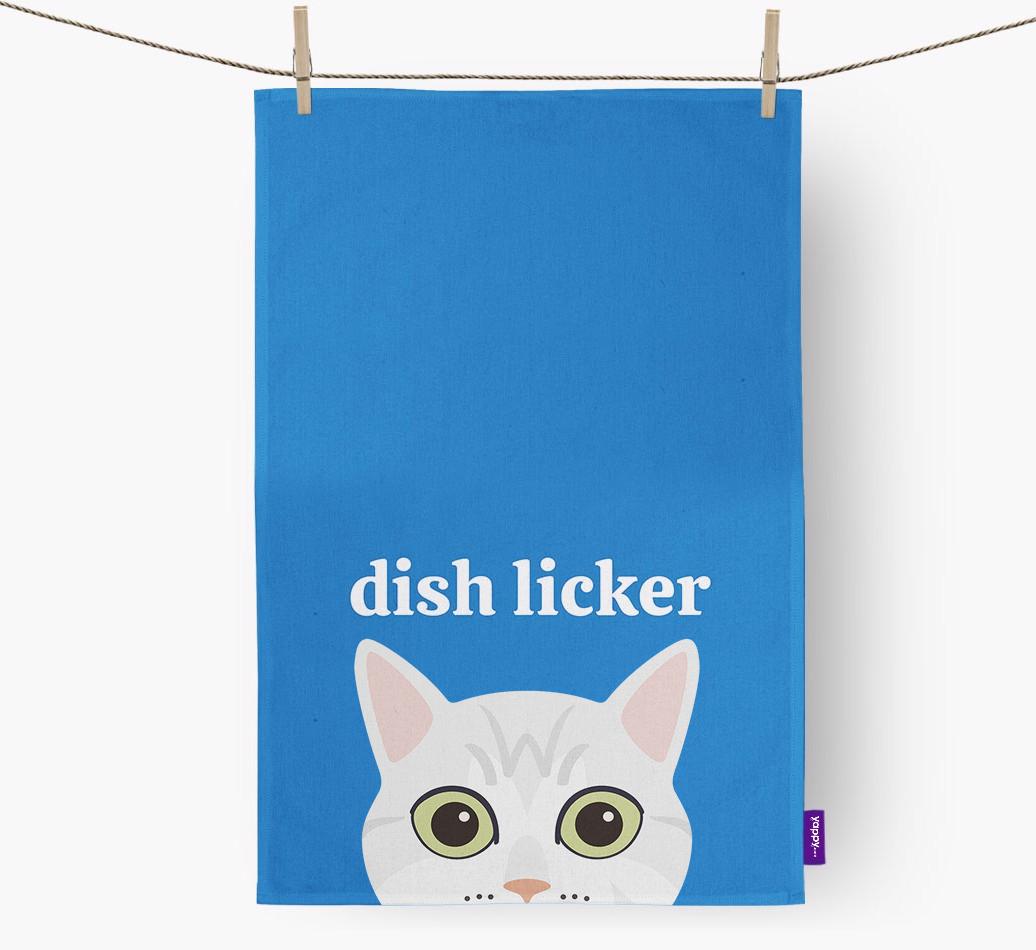 'Dish Licker' - Personalized {breedCommonName} Dish Towel