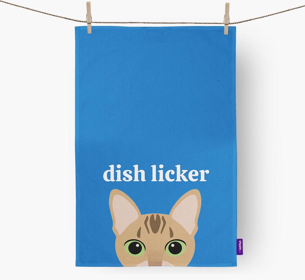 'Dish Licker' - Personalized {breedCommonName} Dish Towel