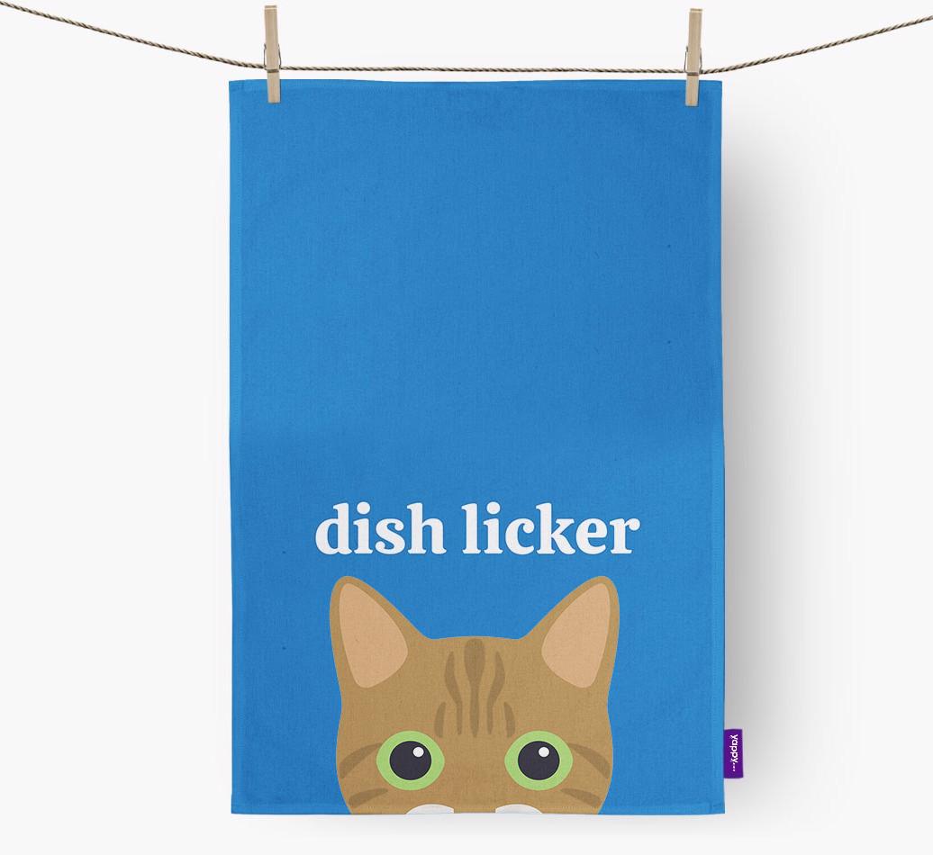 'Dish Licker' - Personalized {breedCommonName} Dish Towel