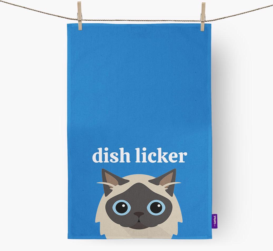 'Dish Licker' - Personalized {breedCommonName} Dish Towel