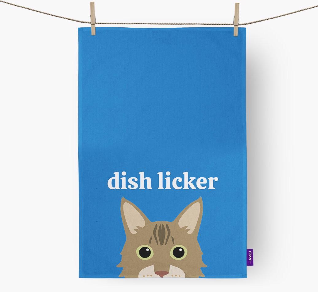 'Dish Licker' - Personalized {breedCommonName} Dish Towel