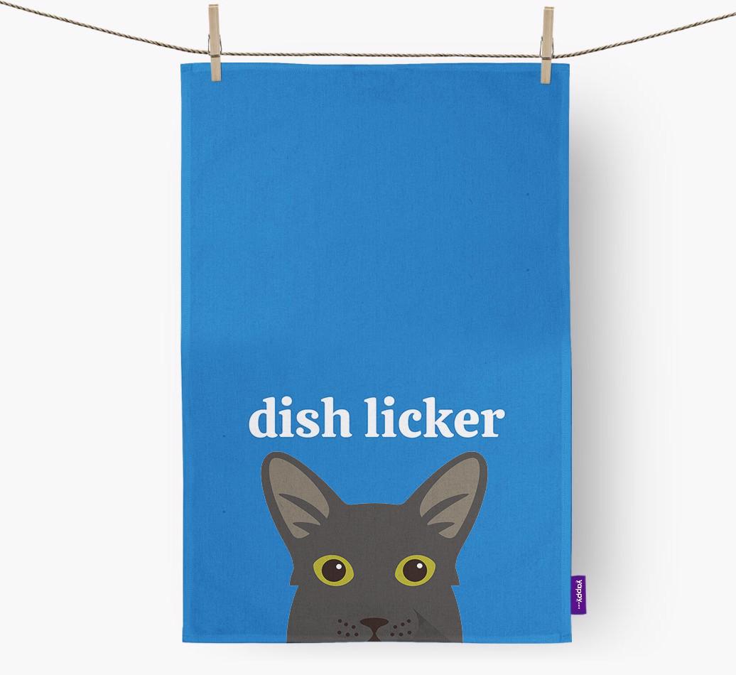 'Dish Licker' - Personalized {breedCommonName} Dish Towel