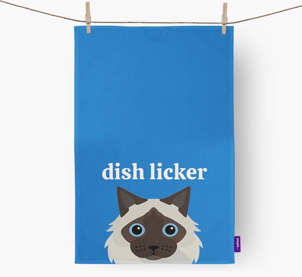 'Dish Licker' - Personalized {breedCommonName} Dish Towel