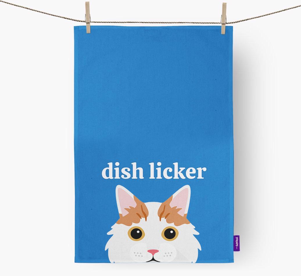 'Dish Licker' - Personalized {breedCommonName} Dish Towel