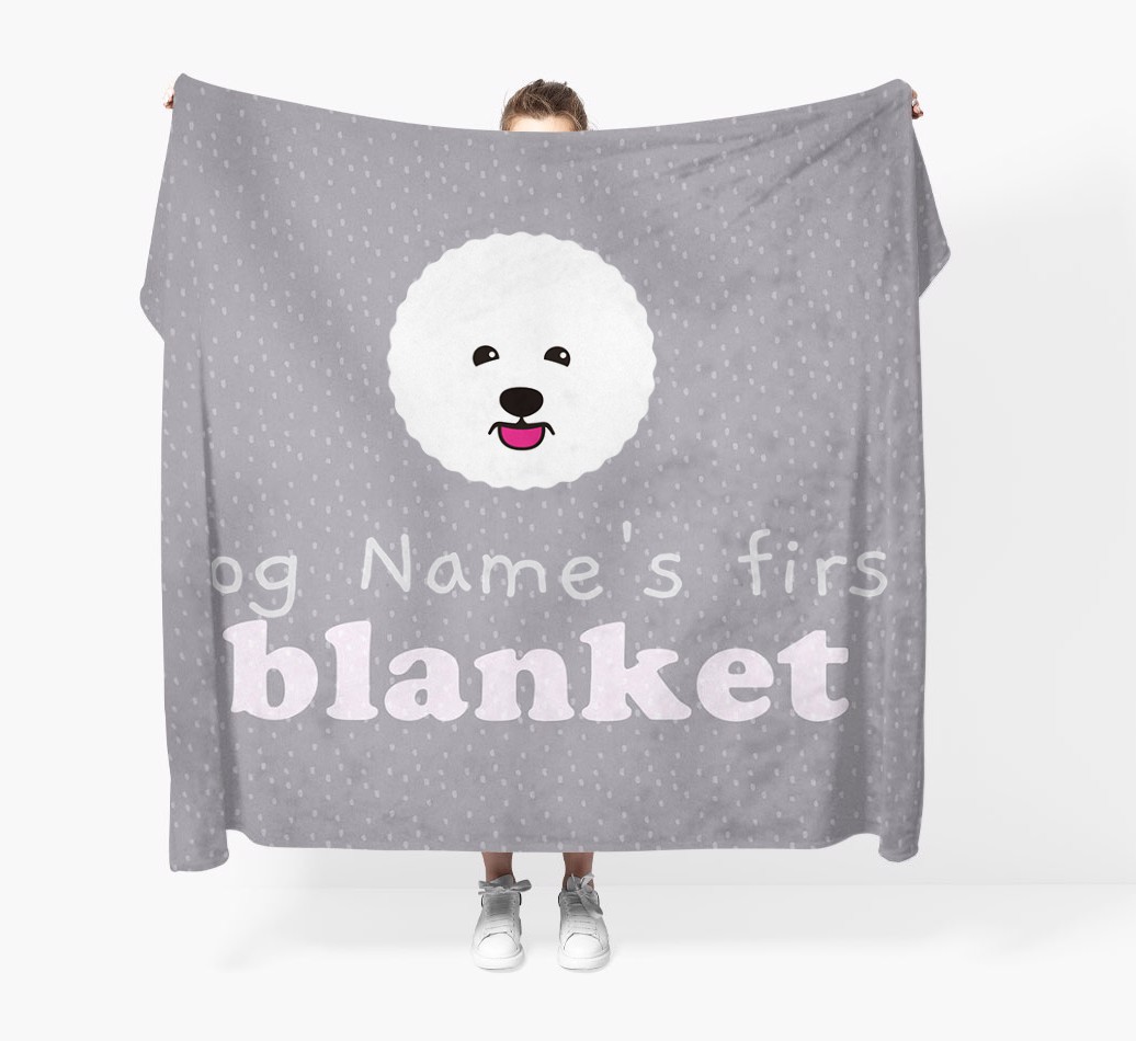 'Dog's First Blanket' - Personalised {breedFullName} Throw Blanket