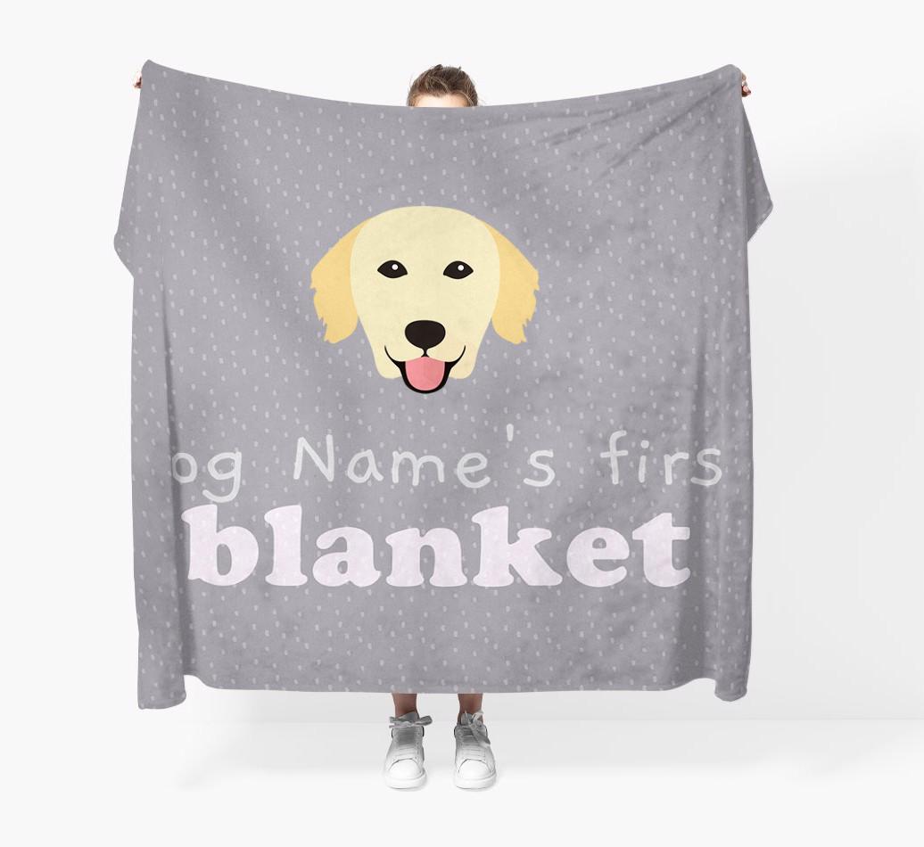 'Dog's First Blanket' - Personalised {breedFullName} Throw Blanket