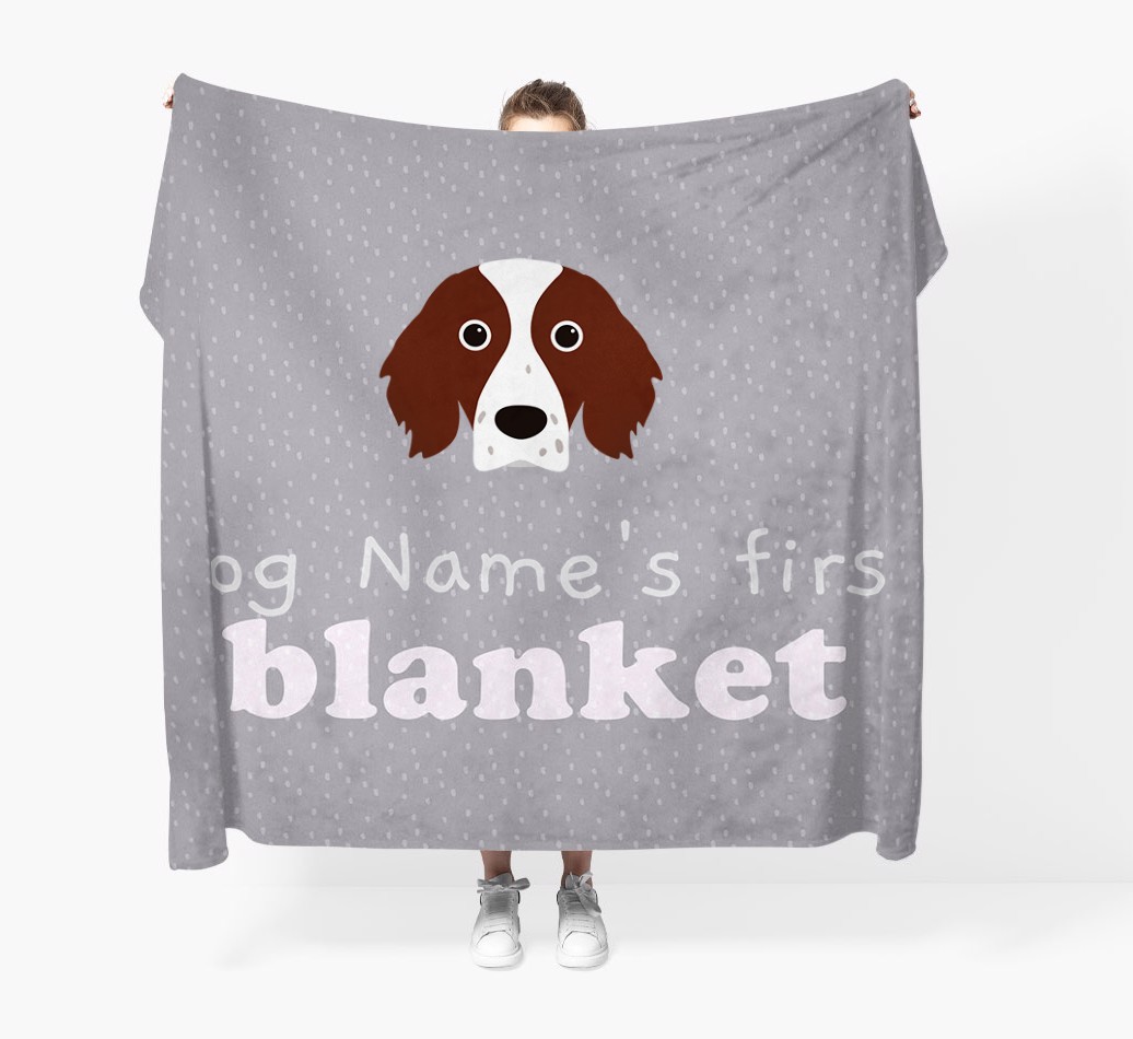 'Dog's First Blanket' - Personalised {breedFullName} Throw Blanket
