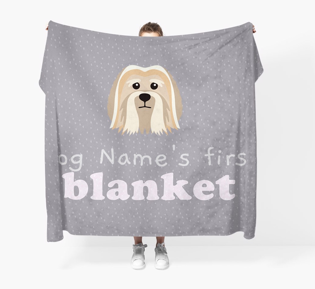 'Dog's First Blanket' - Personalised {breedFullName} Throw Blanket