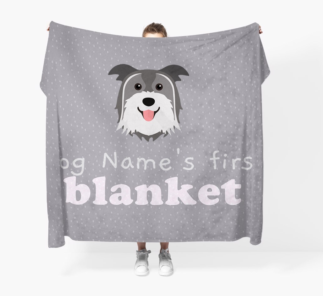 'Dog's First Blanket' - Personalised {breedFullName} Throw Blanket