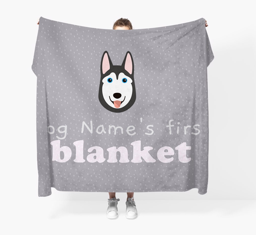 'Dog's First Blanket' - Personalised {breedFullName} Throw Blanket